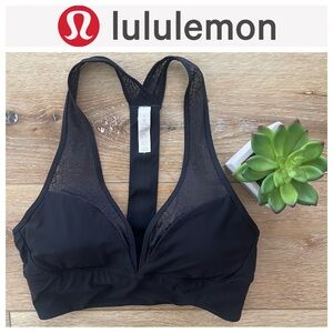 SOLD! Lululemon Black with Mesh Detail Sports Bra - size 6